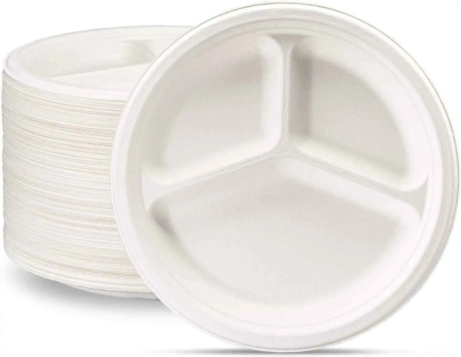 Biodegradables Plate 10 Inch 3 Portion 500 PCS