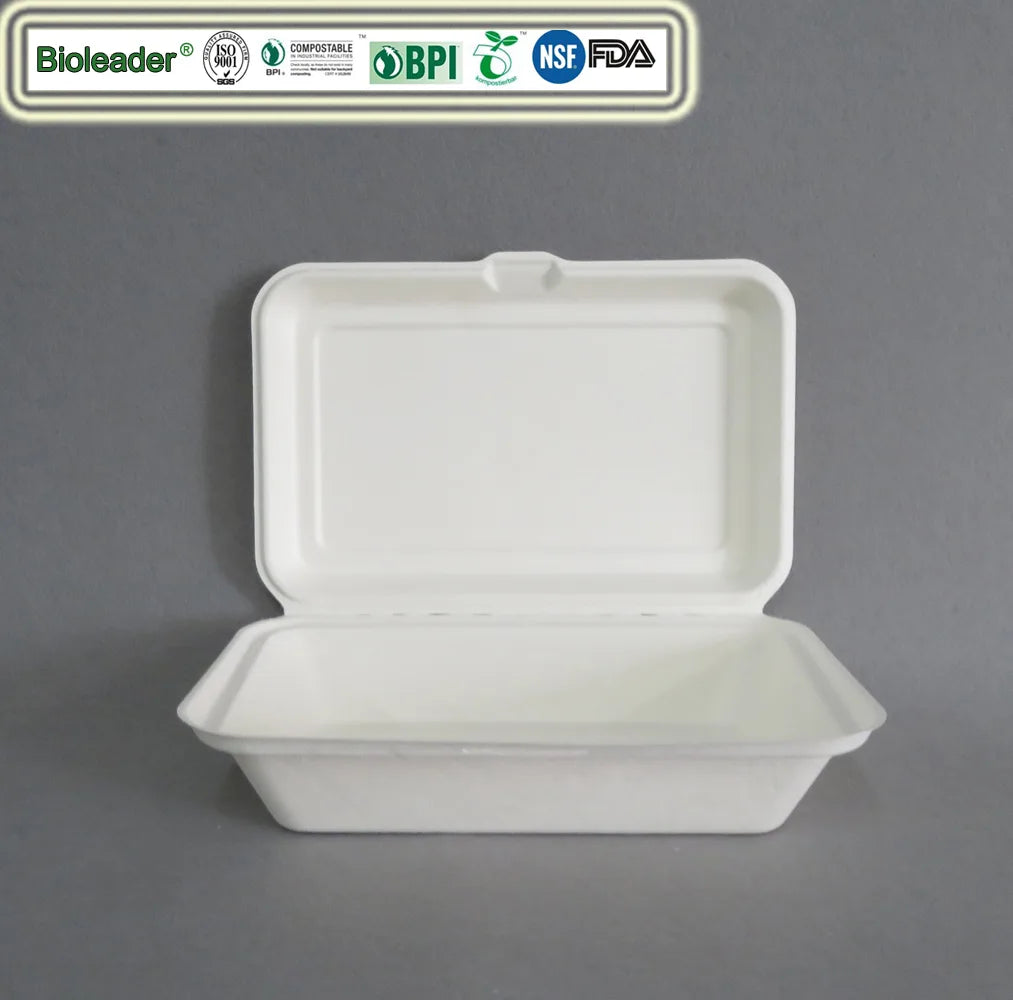 Biodegradable Burger & Chip Boxes 200 PCS (Shallow)