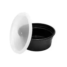 Round Tub 8oz Black 250 PCS - NP Packaging